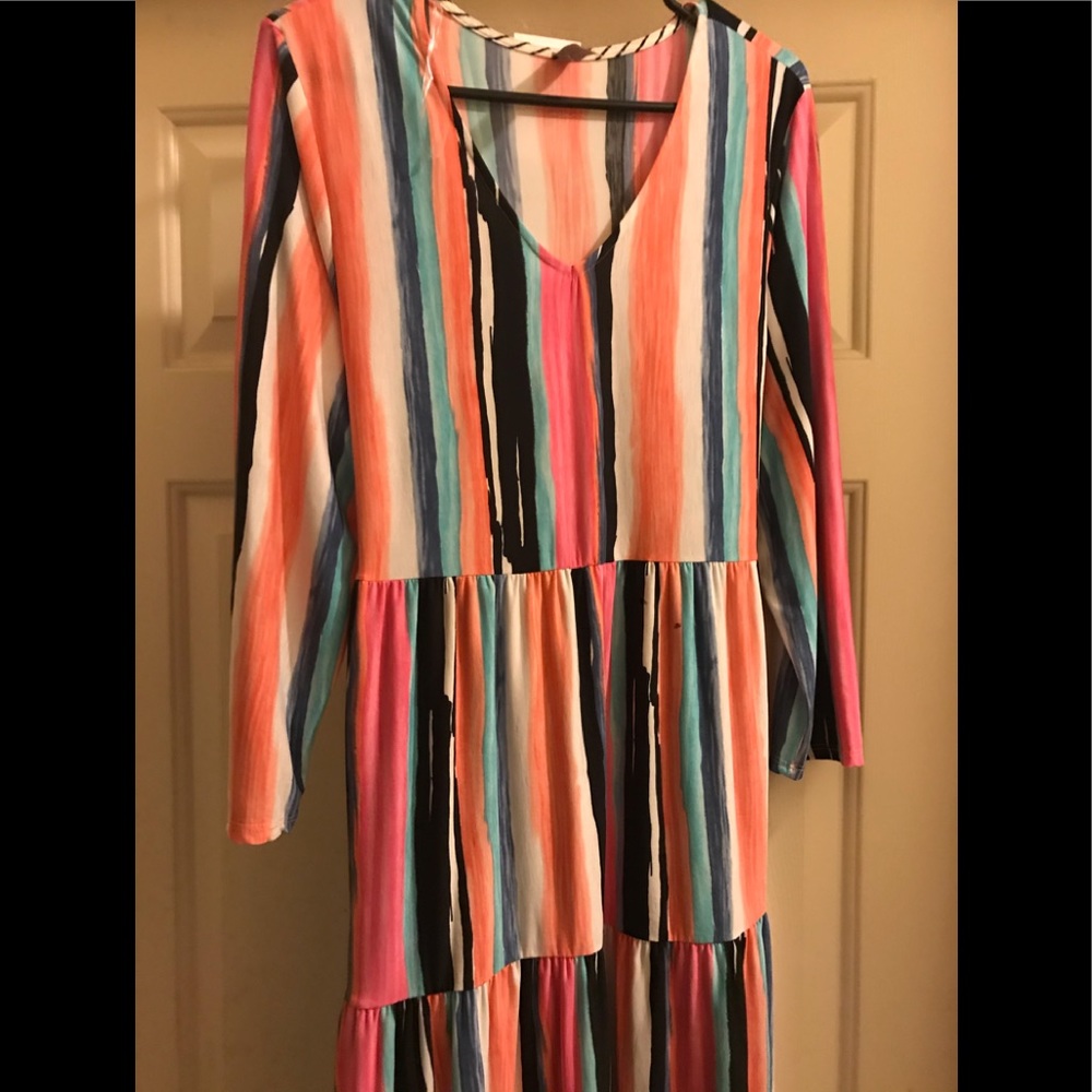 COPY - Women’s Striped Dress 3/4 Sleeves Size XL …